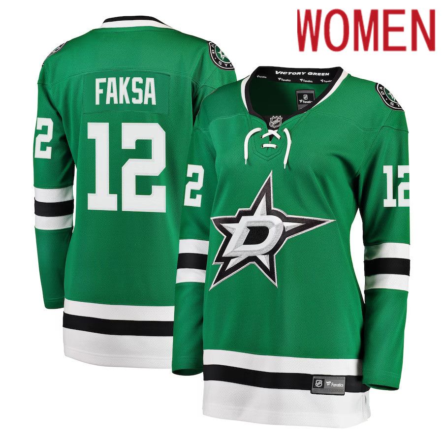Women Dallas Stars 12 Radek Faksa Fanatics Branded Kelly Green Breakaway Player NHL Jersey
